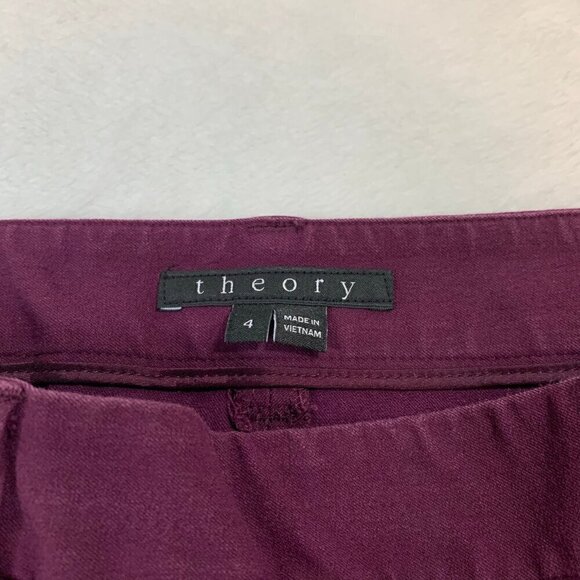 Theory Junius plum purple skinny stretch ankle side zipper casual career pants - Picture 7 of 12